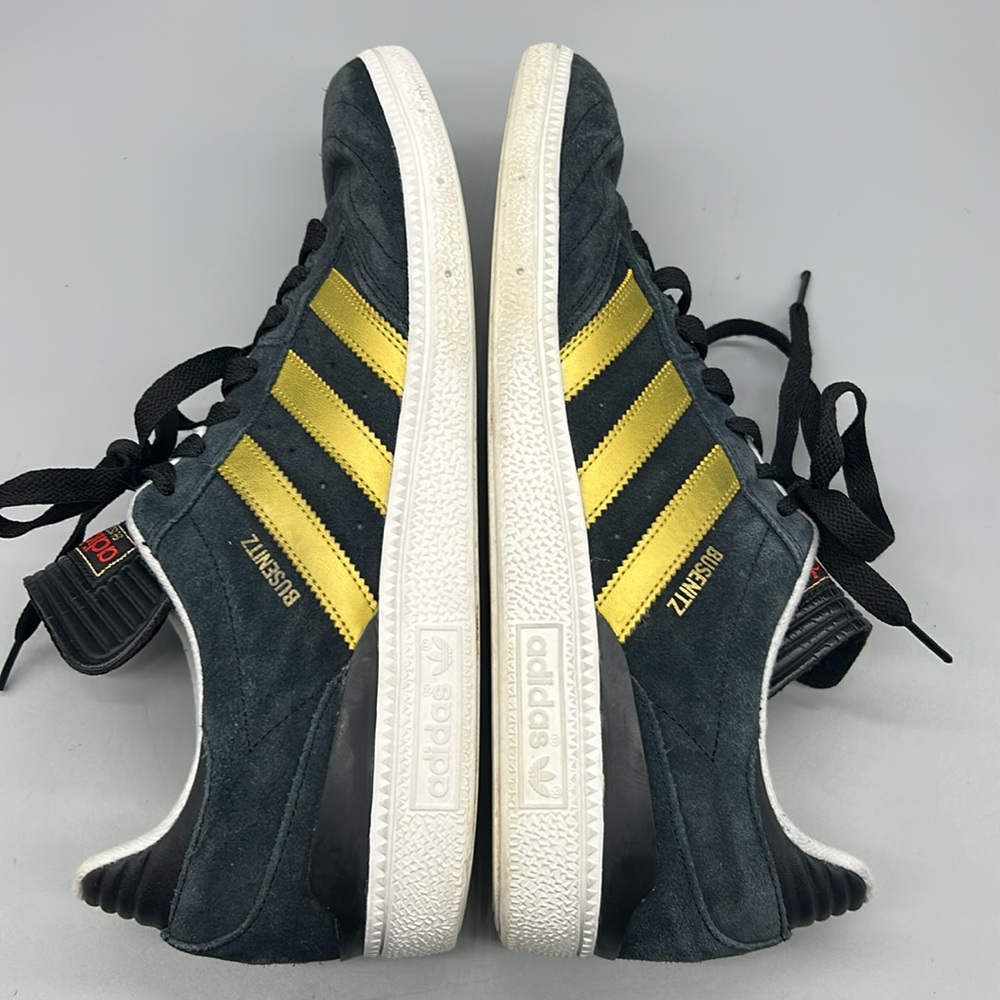 Navy Blue Adidas Busentiz Size 10.5 gold stripe - Picture 6 of 9